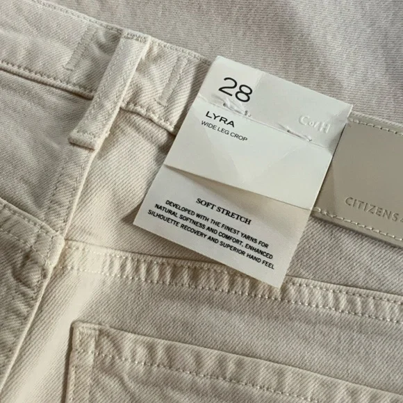 Citizens Of Humanity Cream Wide Leg Jeans NWT - Picture 5 of 5